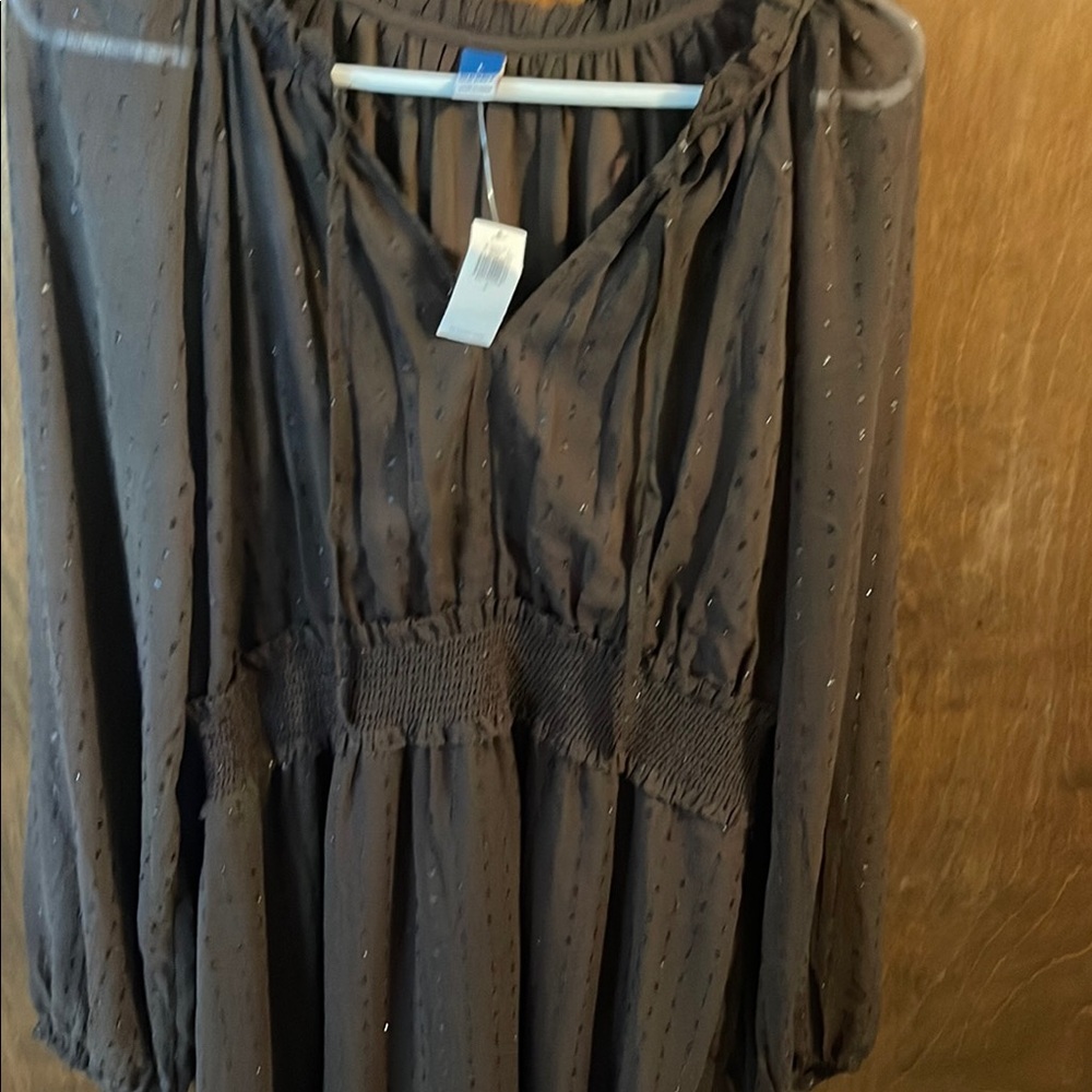 Old Navy Black Midi Dress nwt sparkle